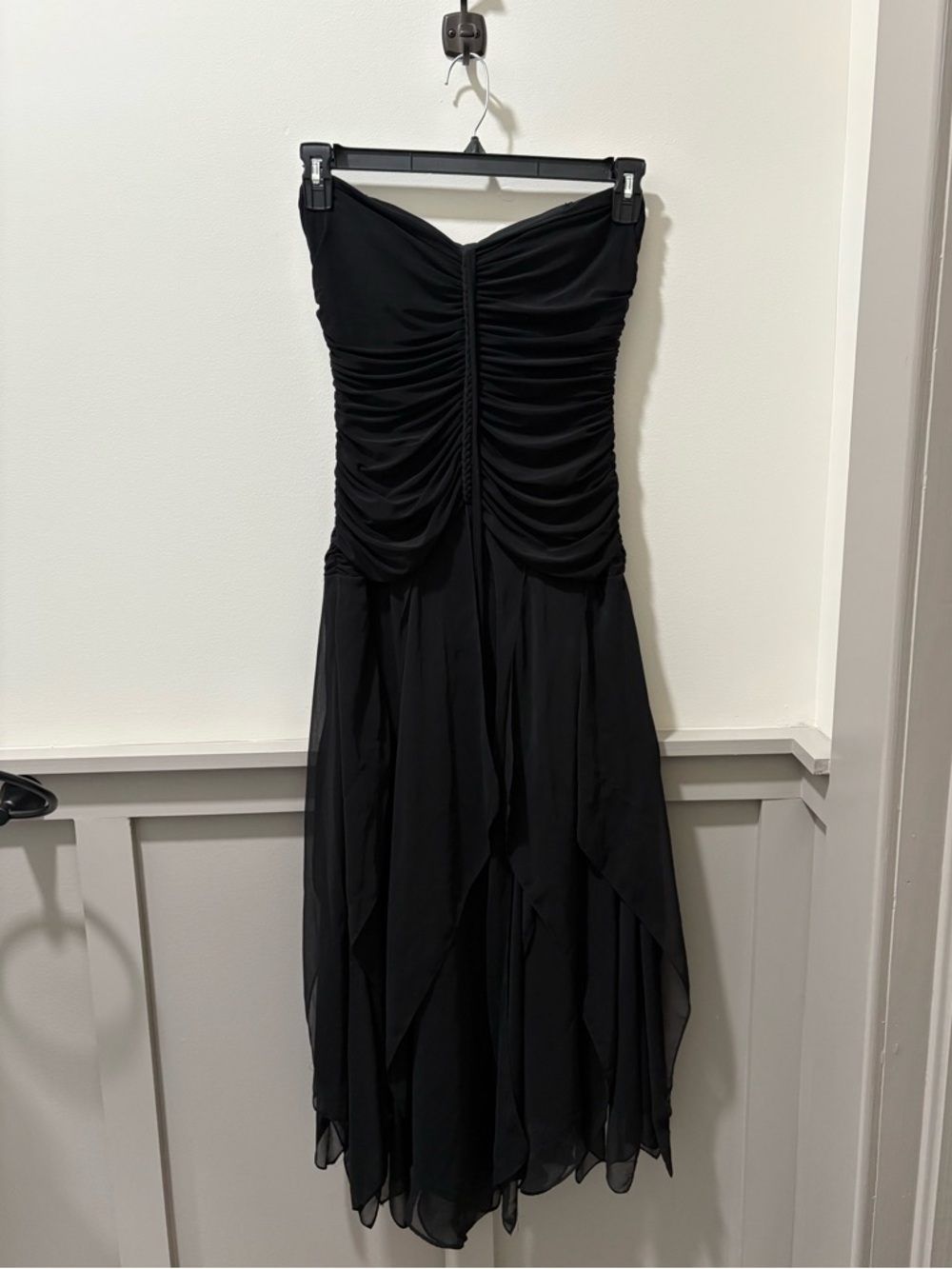 Y2K Black Ruched Fairy Maxi Dress